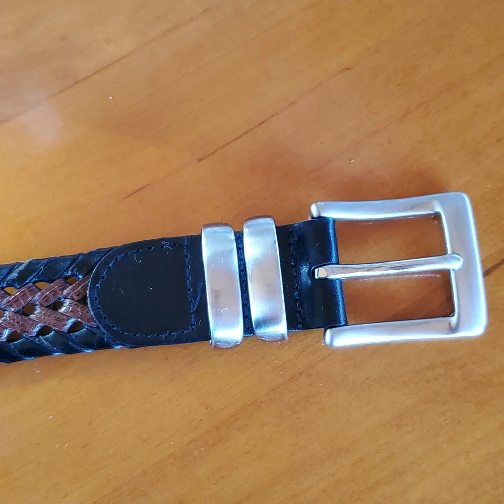 PGA Tour Leather Braided Belt Size 38